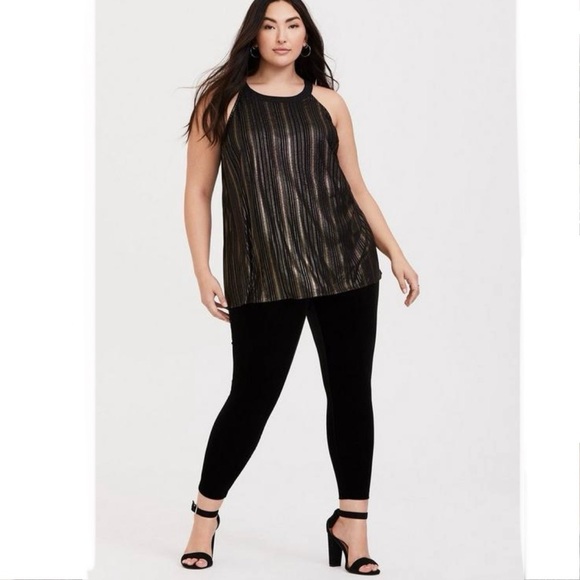 Torrid Black & Gold Stripe Goddess Tunic - Picture 3 of 8